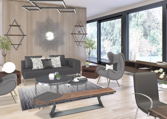 Modern style living room entry  Design Rendering