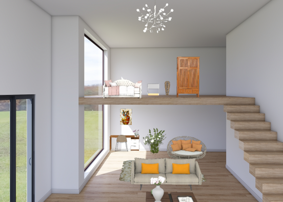 Bedroom with lounge area Design Rendering