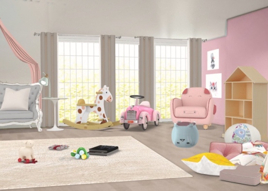 little girls dream play room !!👧🏼🌈💫✨ Design Rendering