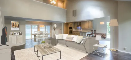 living room dining room and kitchen 🏠