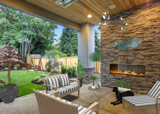 Cozy outside lounge Design Rendering