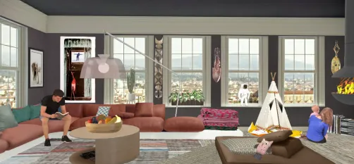 Young couple enjoying the memory of their journey and new memories they build with their child...