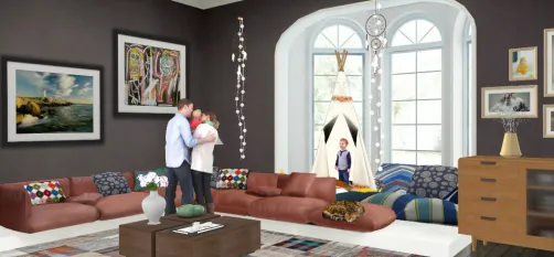 Always a good idea to have a jumping place when you want your kids to be happy!