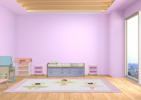 Habitación para niña de 5 a 9 años Design Rendering