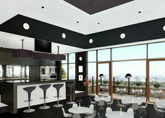 Negru-Alb! ....................... în cafenea-club!!! Design Rendering