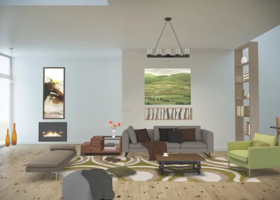green livingroom Design Rendering