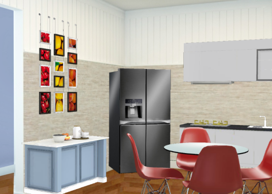 Cozinha básica Design Rendering
