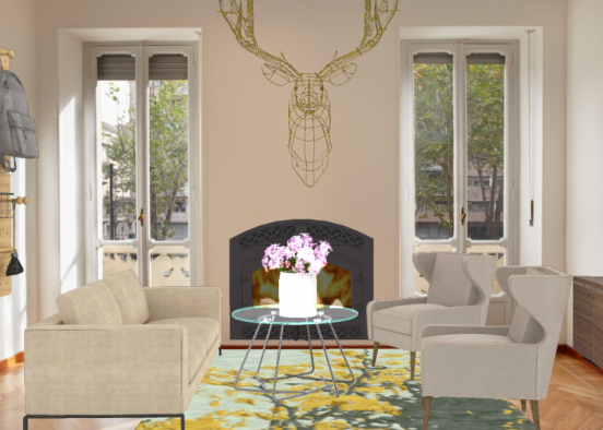 Homey Living Room Design Rendering