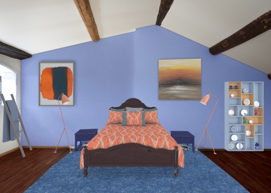 complementary color scheme blue and orange Design Rendering