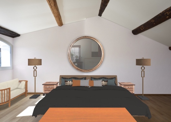 rustic bedroom Design Rendering