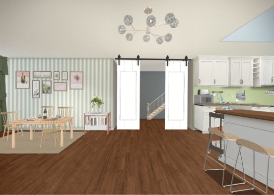 kitchen & dining room  Design Rendering