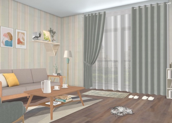 Living Room：） Design Rendering