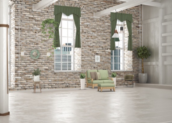 green living room design Design Rendering