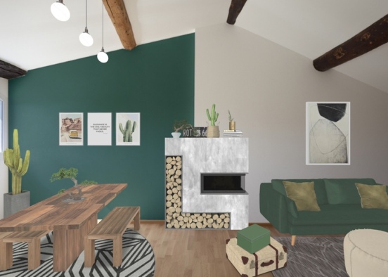 Green Getaway - Living Space  Design Rendering