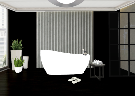 Minimal Bath & Shower 🖤 Design Rendering