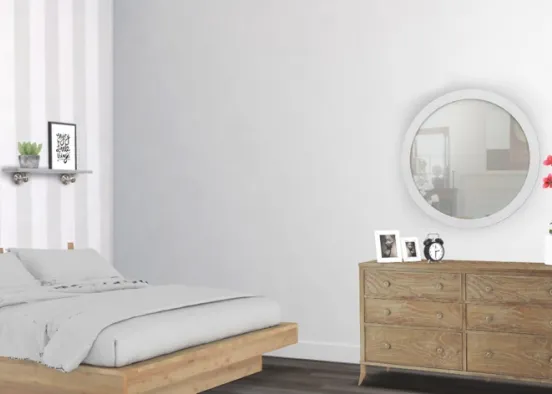 Grey And White Bedroom Design Rendering