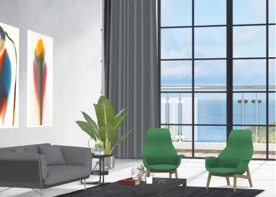 colorful living room Design Rendering