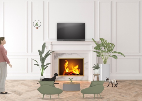 plant living room Design Rendering
