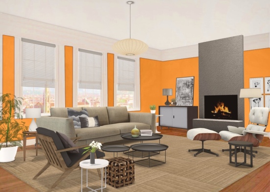 Living Room - Orange Crush Design Rendering