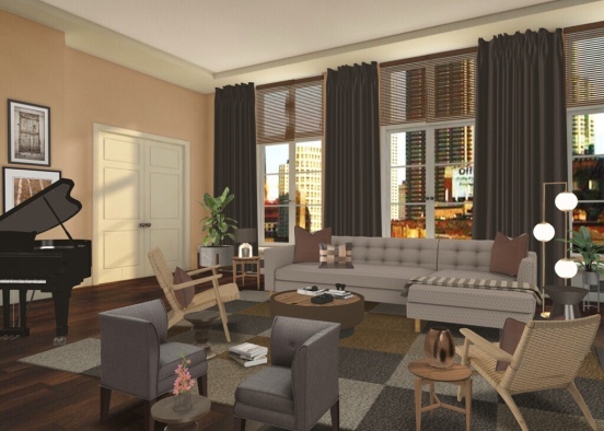 Chocolate Chip Inspired Living Room Design Rendering