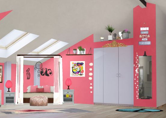 Girl teen room 2 Design Rendering