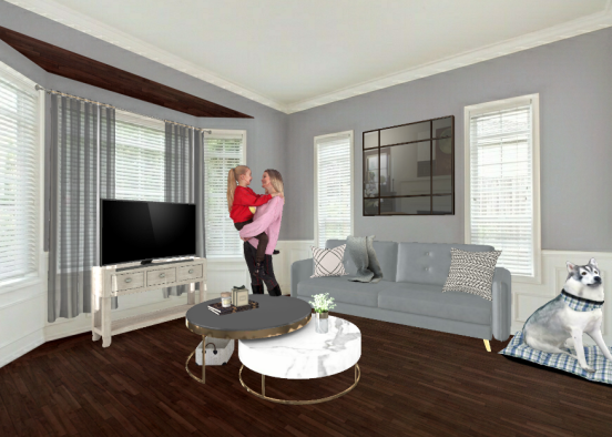 Single mums living room Design Rendering