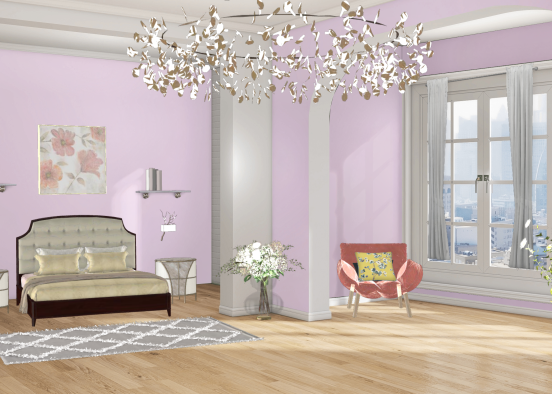 Beautiful room with touch of blossom ✨🌸 Design Rendering