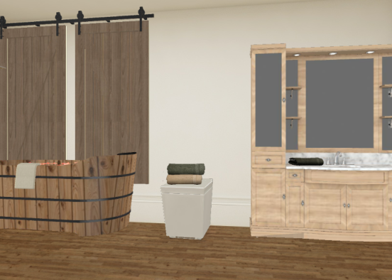 wood style bathroom. leave a like and follow!!! Design Rendering
