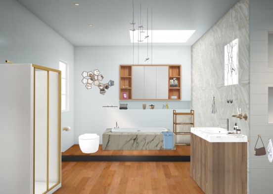 this is a all new modern bathroom Design Rendering