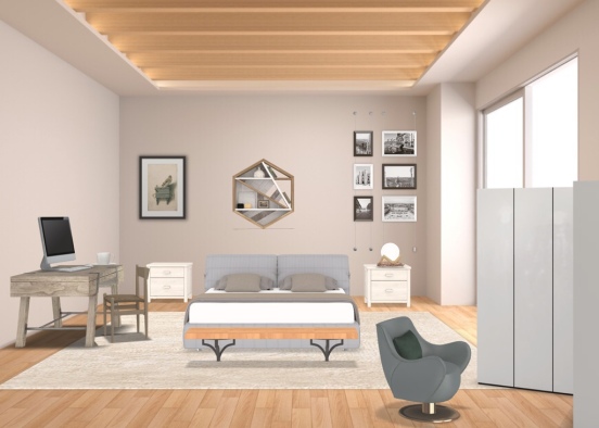 this is an amazing bedroom with a modern twist  Design Rendering