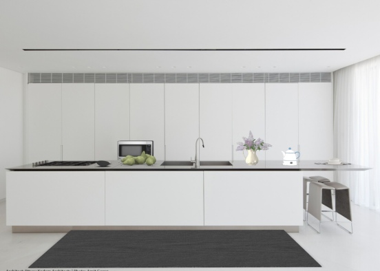 white clean kitchen with fresh fruit Design Rendering