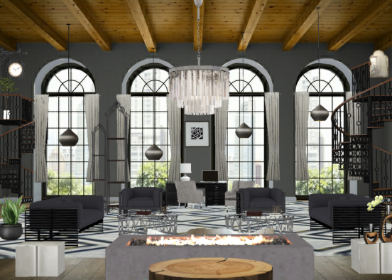A Commercial Elaborate Business Lobby Design Rendering