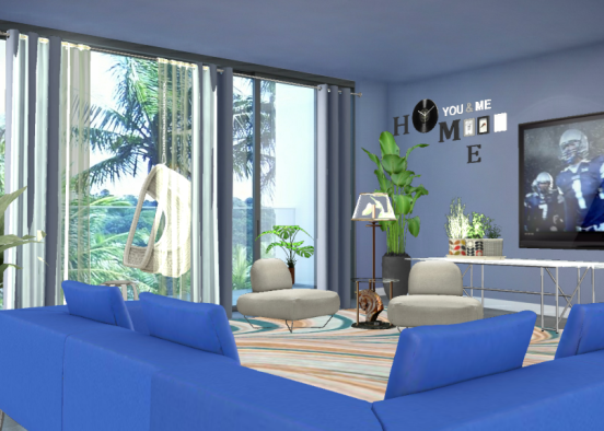 Tropical Livingroom Design Rendering
