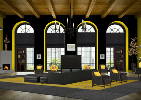 STEELER NATION....Black & Gold Livingroom TRIBUTE Design Rendering