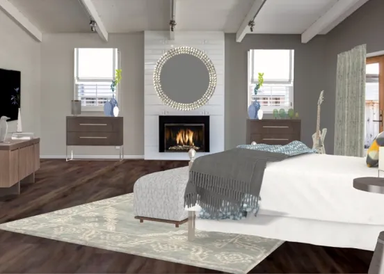 modern bedroom for one  Design Rendering