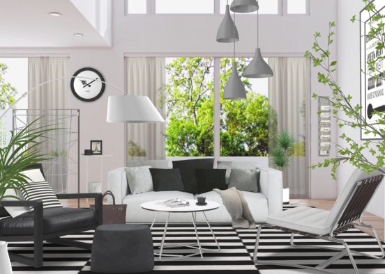 Contemporary living  Design Rendering