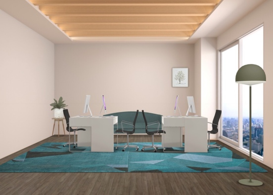 office in a work place Design Rendering