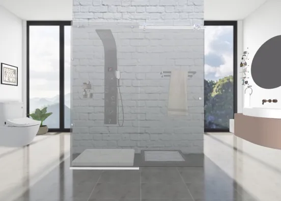 Baño Moderno, sencillo a la vista, minimalista. #MenosEsMas  Design Rendering