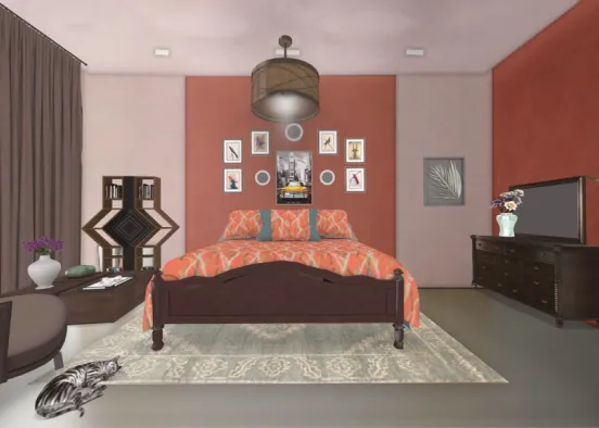 Old Fashion Bedroom  Design Rendering
