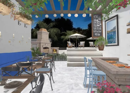 Mediterranean Grill Restaurant  Design Rendering