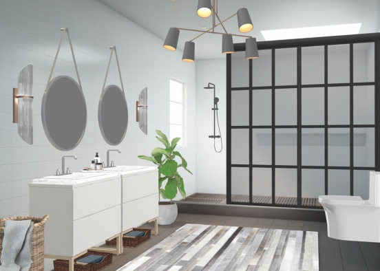 Beautiful White and Airy Master Bathroom! Design Rendering
