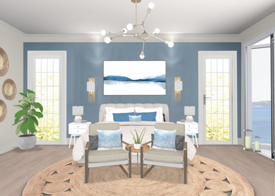 Beautiful Blue Master Bedroom! Design Rendering