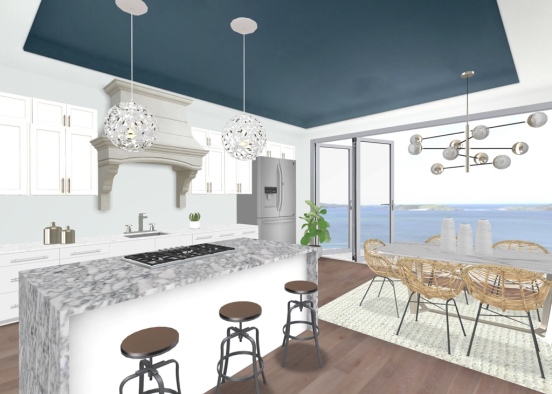 Beautiful White Kitchen With A Gorgeous View! Design Rendering