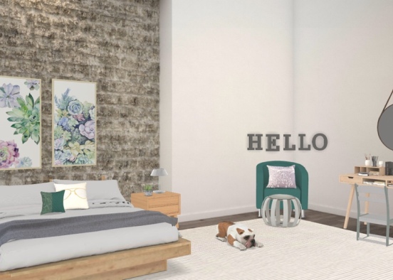 HELLO plant bed room Design Rendering