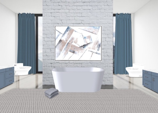 Luxery tub bathroom Design Rendering