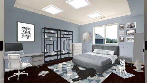 Grey and white Bedroom