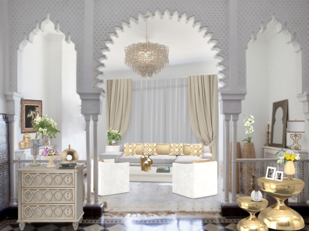 White and gold Arab living 