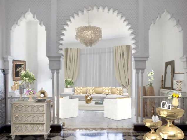 White and gold Arab living 