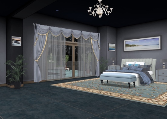 luxurious bedroom  Design Rendering