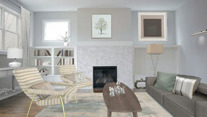 Morandi living room  Design Rendering